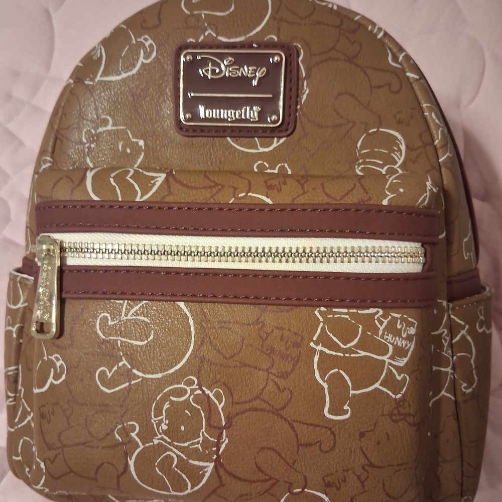 Disney Winnie Pooh Brown and Maroon Backpack - Picture 7 of 7
